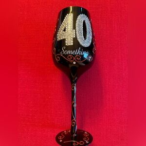 Bedazzled 40th Celebration Wine Glass